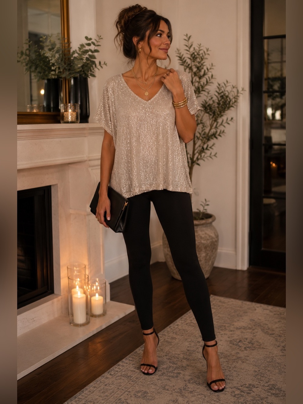 Plus size sequin blouse 4X